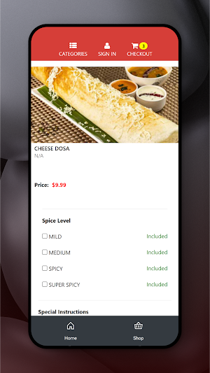 Cafe India Franklin Screenshot 0