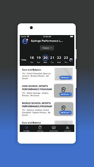 Springs Performance Screenshot 2