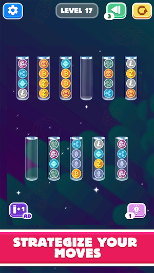 Sort Crypto : Coin Sort Puzzle Game Screenshot 2