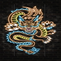 Neon Dragon wallpaper 4K