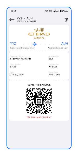 Flight Boarding Pass Screenshot 3