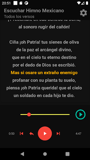 National Anthem of Mexico Learn by Heart 4 Stanzas Screenshot 1