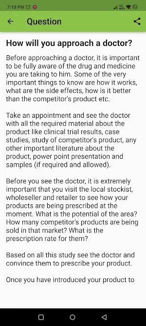 Medical Rep Interview Question Screenshot 3
