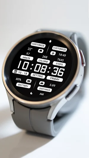 Black White Message Wear OS Screenshot 3