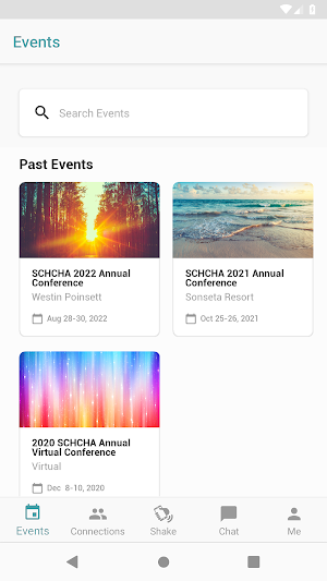 SCHCHA Events Screenshot 1