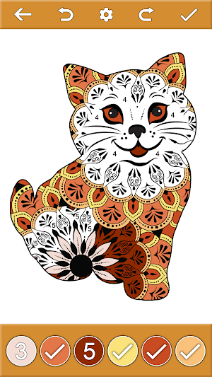 Cats Coloring by Number Book Screenshot 3