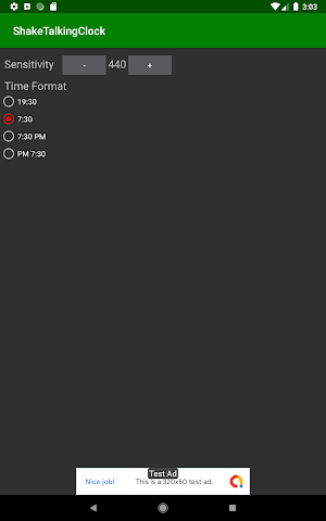 Shake Talking Clock Screenshot 2