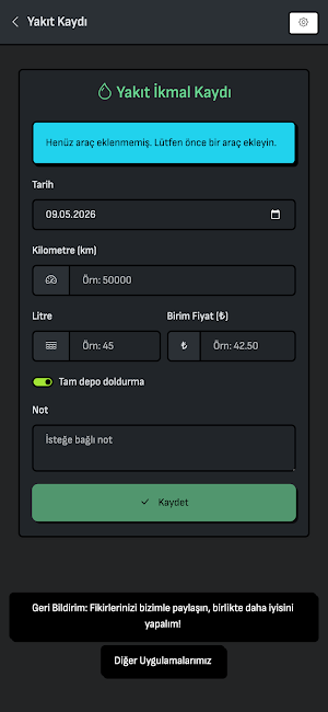Yakıt Tasarruf Hesaplayıcı Screenshot 2