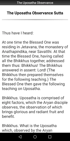 The Uposatha Observance Sutta Screenshot 1