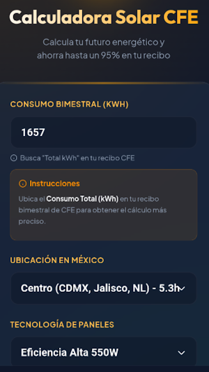 Calculadora Solar para CFE MX Screenshot 0