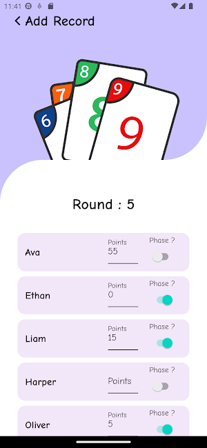 Phase 10 Scoreboard Screenshot 2