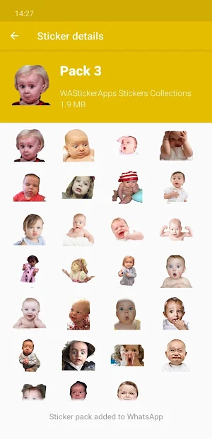 Funny baby faces stickers WAStickerApps Screenshot 2