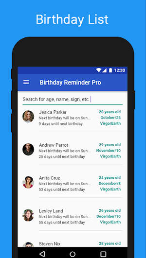 Birthday Reminder Pro Screenshot 0