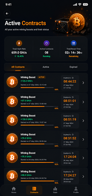 Bitcoin Miner BTC Cloud Mining Screenshot 2