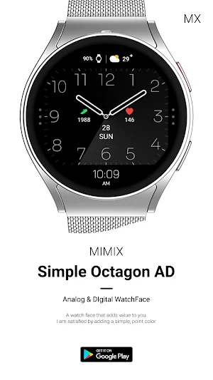 MIMIX Simple Octagon Watchface Screenshot 1