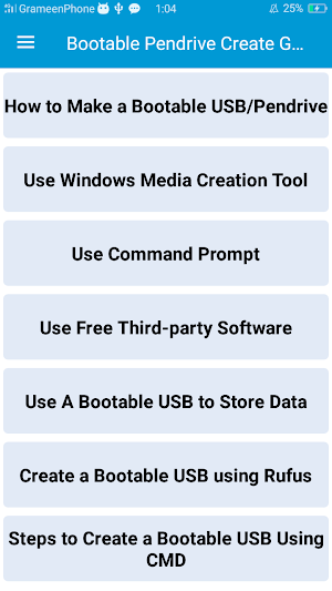 Bootable Pendrive Create Guide Screenshot 0