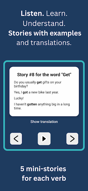 LingoReply IrregularVerbs Screenshot 2
