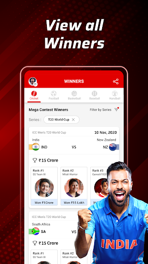 Dream11: Fantasy Cricket App Screenshot 1