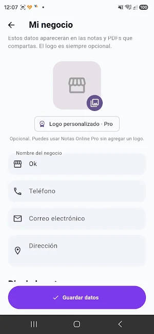 Notas Online: Clientes y Cobro Screenshot 2