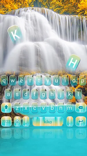 Nature Blue Waterfall Keyboard Theme Screenshot 0