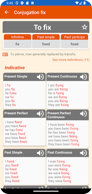 English Verb Conjugation Screenshot 2