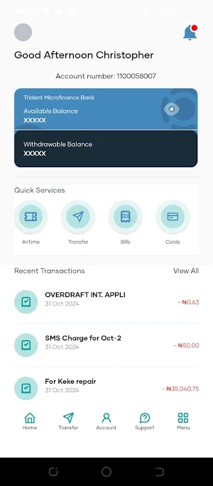 TRIDENT MFB MOBILE APP Screenshot 2
