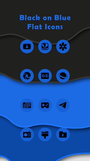 Black On Blue Flat Icons Screenshot 2