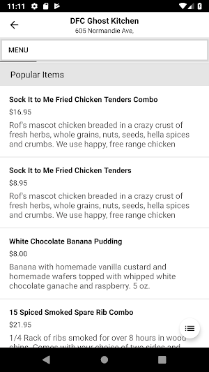 Dante Fried Chicken Screenshot 1