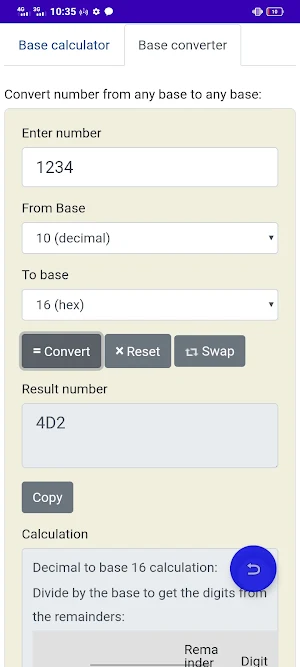 Number system converter Screenshot 2
