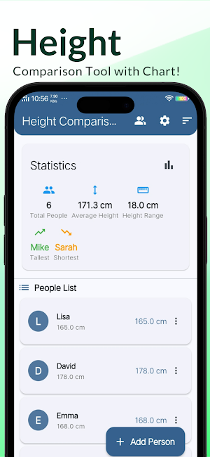 Height Comparison & Live Chart Screenshot 0