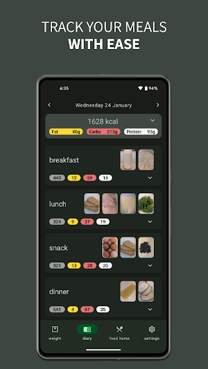 Food Logging Calories Tracker Screenshot 2