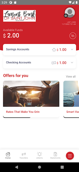 Lamont Bank StJohn Mobile APP Screenshot 2