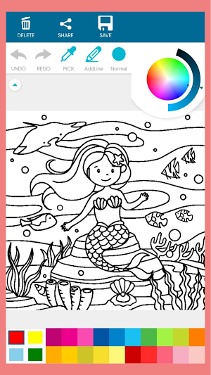 Kawaii Mermaid Coloring Screenshot 0