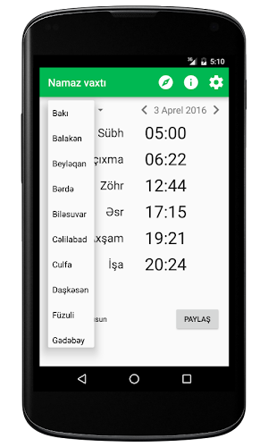 Namaz vaxtı Screenshot 1