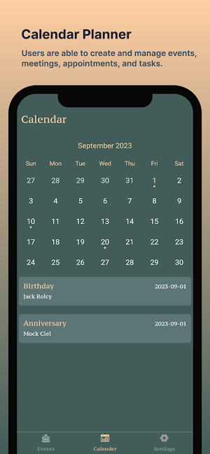 Events & Calendar Planner Screenshot 1