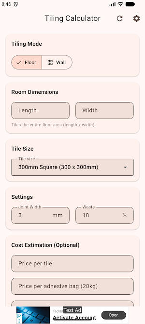 Tiling Calculator Screenshot 0