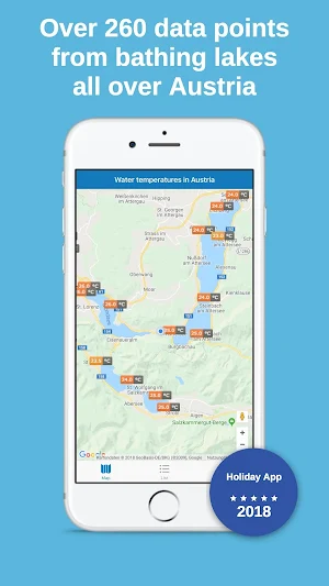 Water temperatures in Austria Screenshot 1