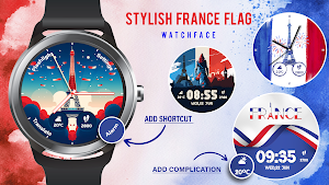 France Flag Theme Watch Face Screenshot 1