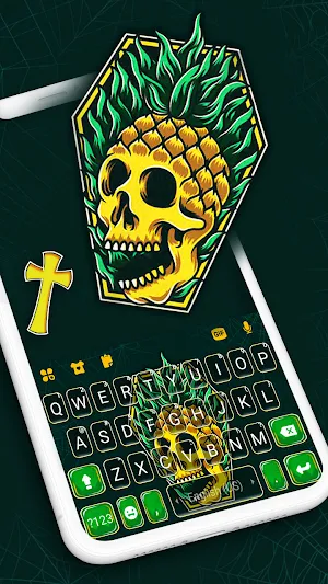 Skull Pineapple Keyboard Backg Screenshot 0
