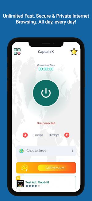 Captain X: Premium VPN Service Screenshot 1