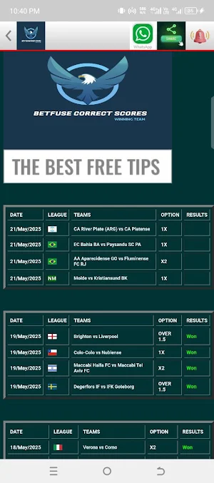 BETFUSE CORRECT SCORES Screenshot 1