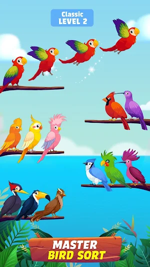 Bird Sort: Color Puzzle Game Screenshot 1