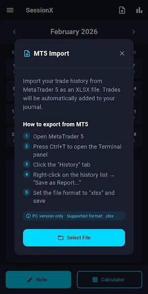 SessionX – FX Trading Journal Screenshot 2