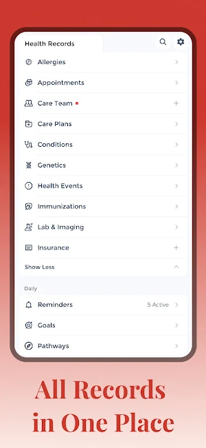 Personal Health Records Screenshot 1