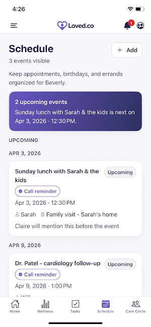 Loved: Senior Care Check-Ins Screenshot 1