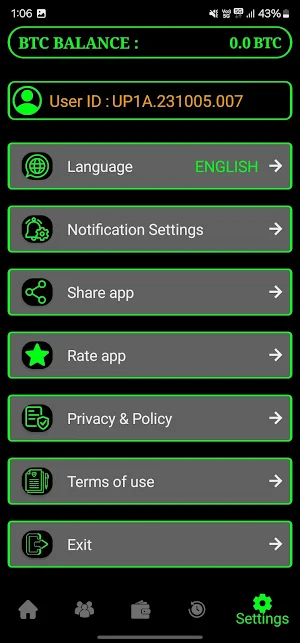 NiceMiner Bitcoin miner cloud Screenshot 0