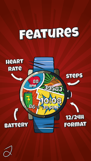 Simple Comic Watch Face Screenshot 2