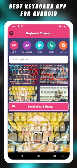 Anime Saiyanz Keyboard Theme Screenshot 0