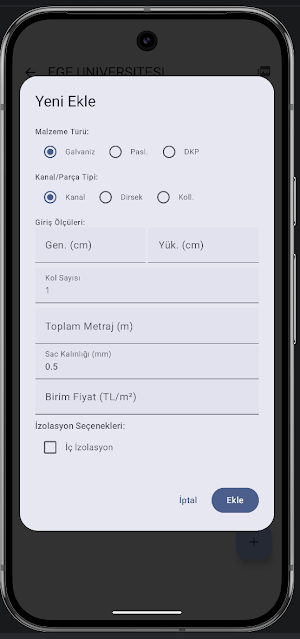 HAVA KANALI HESABI AIR DUCT Screenshot 3