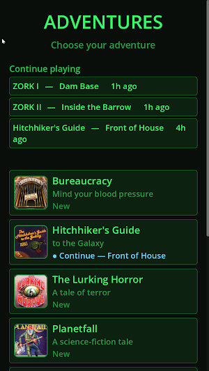 Xyzzy: Interactive Fiction Screenshot 0